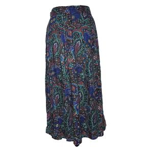 VTG Lee David Paisley Pleated Skirt Women 11/12 Medium Boho Hippie Made in Japan